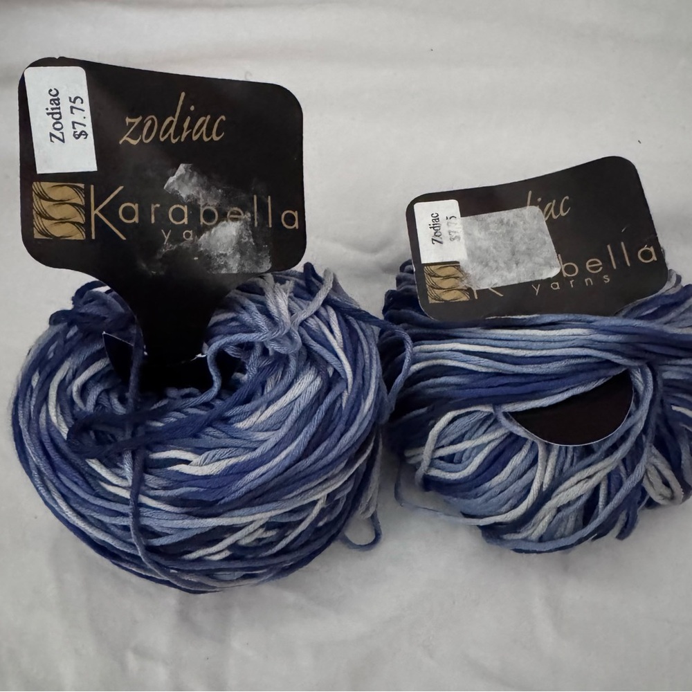 Karabella Yarns Zodiac Blue and White Yarn